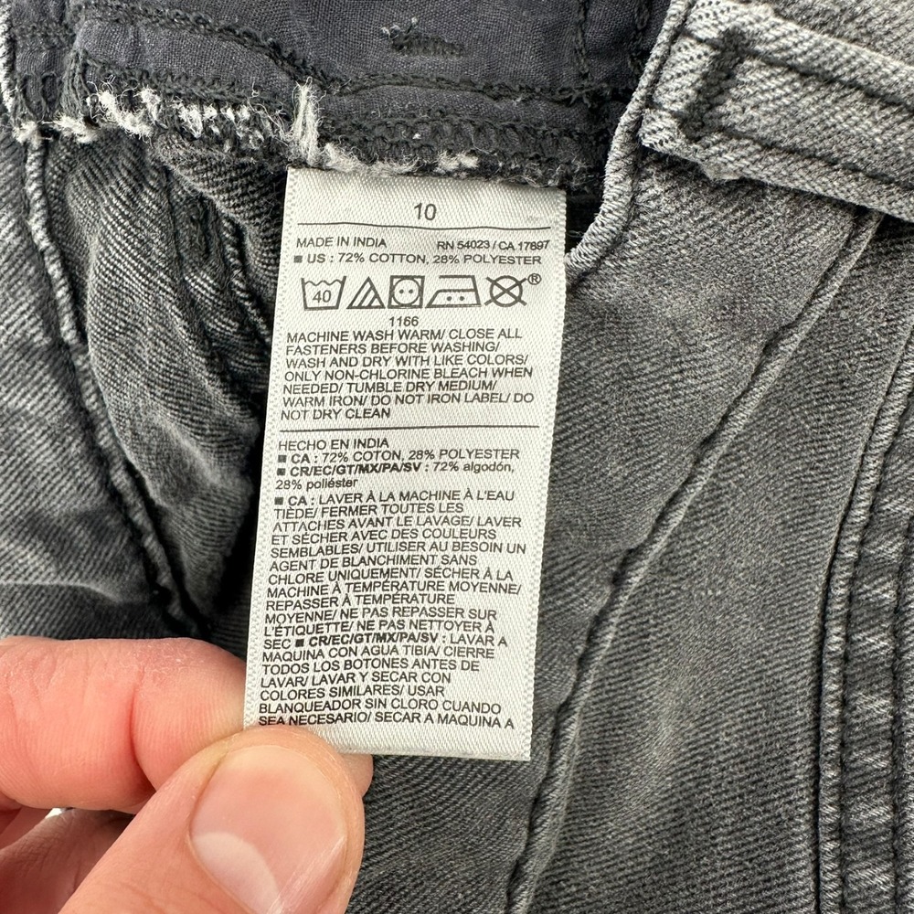 Old Navy Baggy Wide Leg Jeans‎ Girls 10 Black Denim High Rise Built-In Tough - Picture 7 of 12